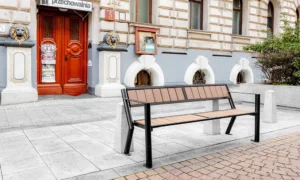 Parková lavička Gladiator WPC s lakťovou opierkou