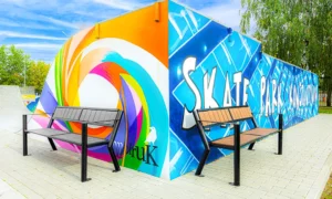 Parková lavička Gladiator WPC s lakťovou opierkou