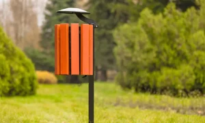 Odpadkový kôš Ženeva so strieškou