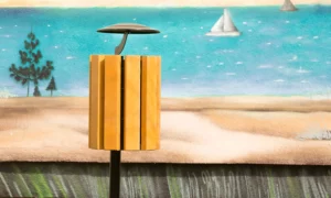 Odpadkový kôš Ženeva so strieškou