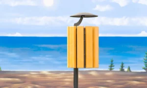 Odpadkový kôš Ženeva so strieškou