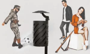 Odpadkový kôš Sofia Bis so strieškou