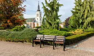 Lavička Agora s priestorom pre invalidný vozík